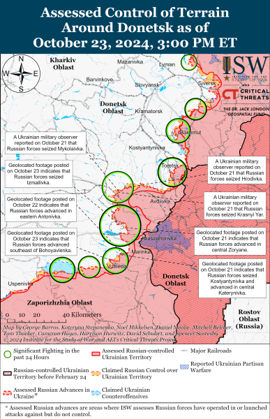 Mappa delle operazioni militari al 24 ottobre 2024 &ndash ; situazione al fronte