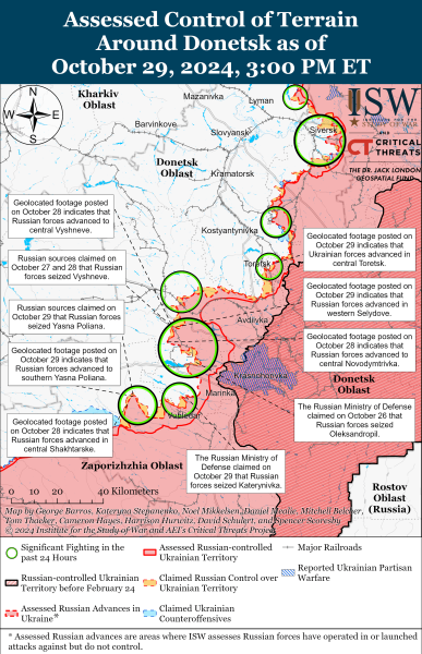 Mappa delle operazioni militari al 30 ottobre 2024 &ndash ; situazione al fronte