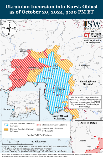 Mappa delle operazioni militari del 21 ottobre 2024 - la situazione al fronte