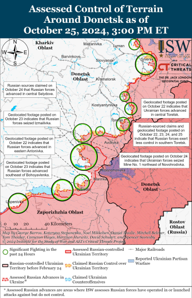 Mappa delle operazioni militari del 26 ottobre 2024 - situazione al fronte 