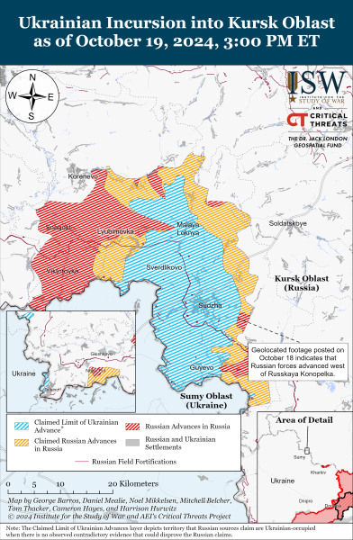 Mappa delle operazioni militari al 20 ottobre 2024 &ndash ; situazione al fronte