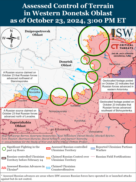 Mappa delle operazioni militari del 24 ottobre 2024 - la situazione al fronte 