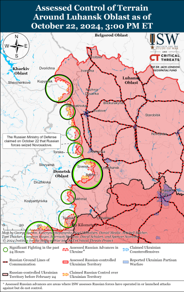 Mappa delle operazioni militari al 23 ottobre 2024 - situazione al anteriore