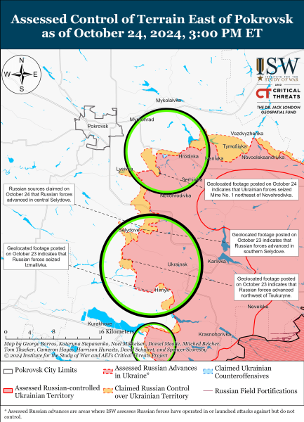 Mappa delle operazioni militari del 25 ottobre 2024 - la situazione al fronte 