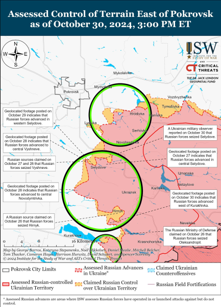 Mappa delle operazioni militari al 31 ottobre 2024 – situazione al fronte