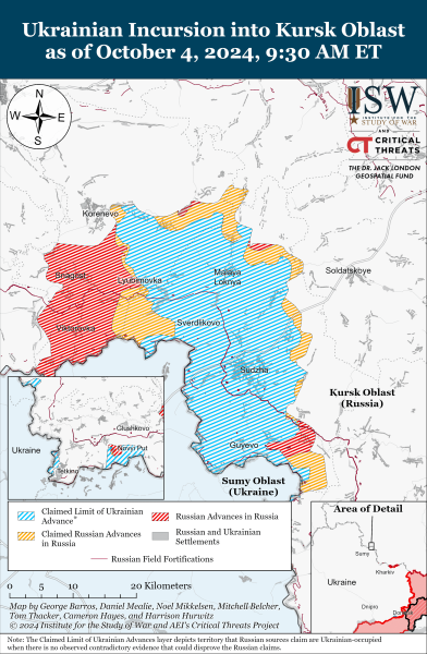 Mappa delle operazioni militari del 5 ottobre 2024 - situazione al fronte