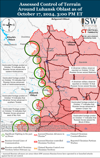 Mappa delle operazioni militari per il 18 ottobre 2024 - la situazione al fronte