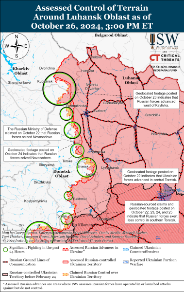 Mappa delle operazioni militari al 27 ottobre 2024 - situazione al fronte