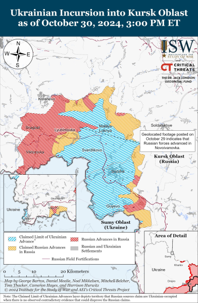 Mappa delle operazioni militari al 31 ottobre 2024 - situazione al fronte