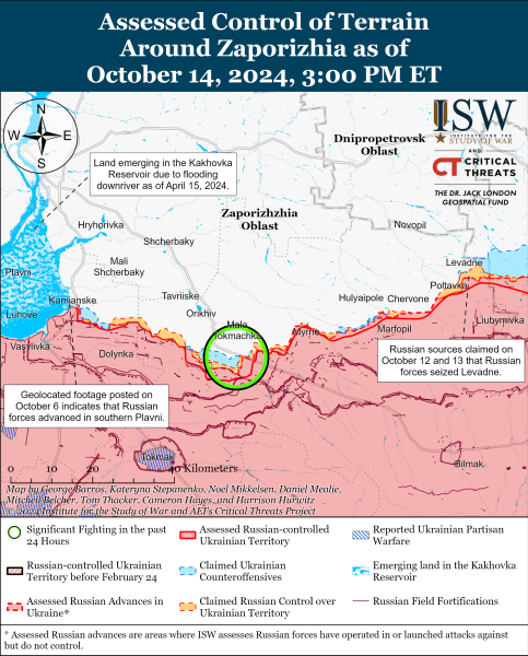 Mappa delle operazioni militari al 15 ottobre 2024 - situazione al fronte