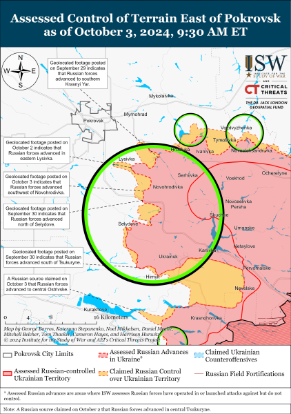 Mappa delle operazioni militari del 4 ottobre 2024 - la situazione al fronte