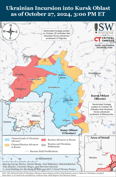 Mappa delle operazioni militari al 28 ottobre 2024 - situazione al fronte