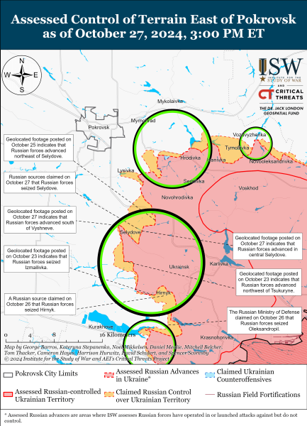 Mappa delle operazioni militari del 28 ottobre 2024 - la situazione davanti