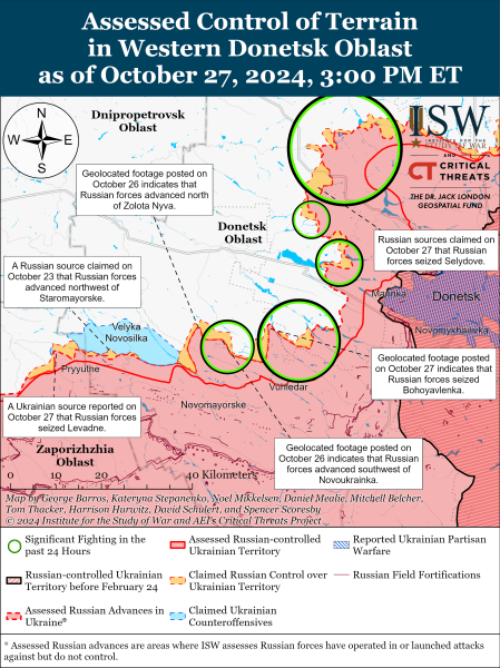 Mappa delle operazioni militari al 28 ottobre 2024 - situazione al fronte