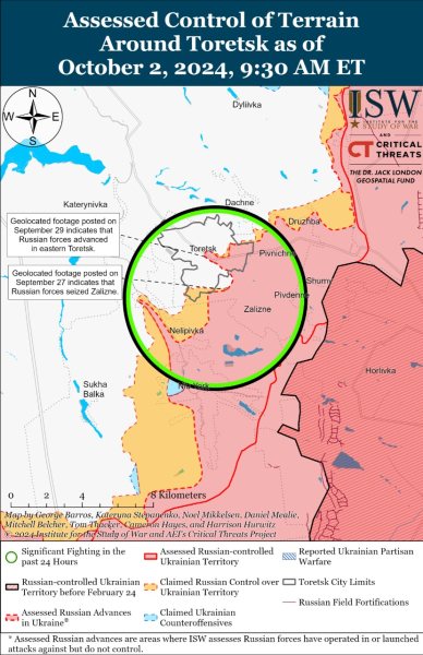 Mappa delle operazioni militari al 3 ottobre 2024 - situazione al fronte