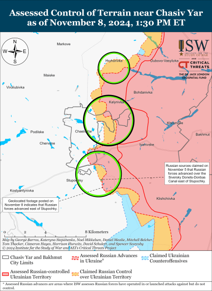 Mappa delle operazioni militari del 9 novembre 2024 - situazione al fronte