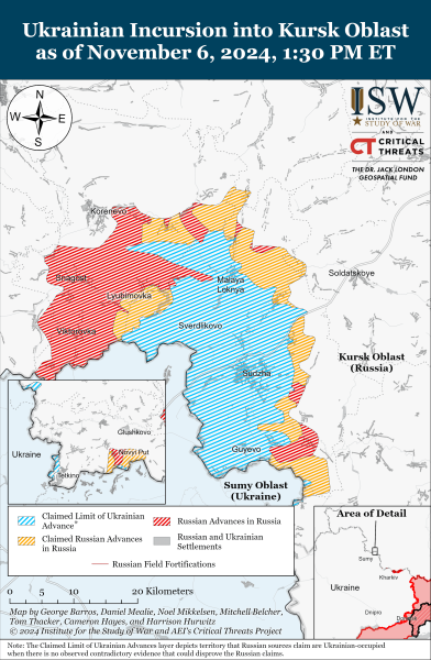 Mappa delle operazioni militari del 7 novembre 2024 - la situazione al fronte