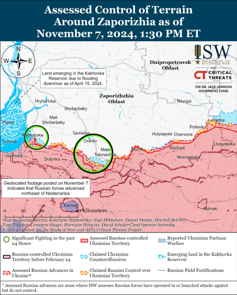 Mappa delle operazioni militari all'8 novembre 2024 - situazione al fronte