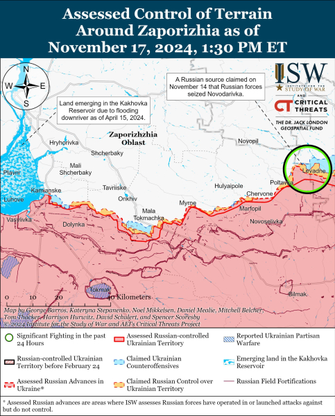 Mappa delle operazioni militari al 18 novembre 2024 - situazione al fronte