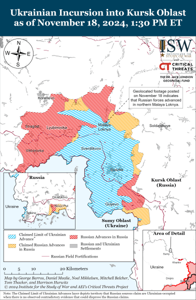 Mappa delle operazioni militari del 19 novembre 2024 - la situazione al fronte 