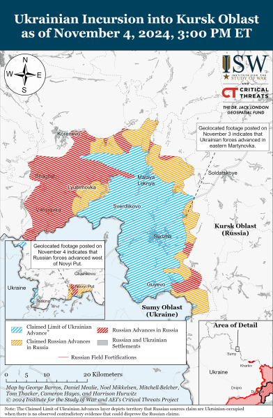 Mappa delle operazioni militari del 5 novembre 2024 - la situazione al fronte