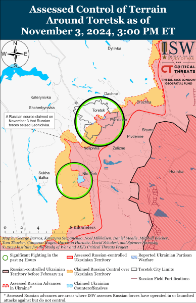 Mappa delle operazioni militari del 4 novembre 2024 - situazione al fronte