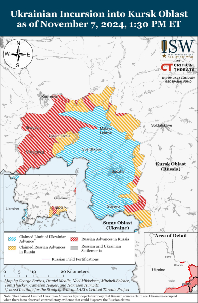 Mappa delle operazioni militari all'8 novembre 2024 — situazione al fronte