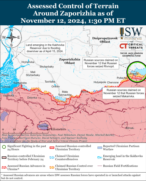 Mappa delle operazioni militari al 13 novembre 2024 - situazione al fronte