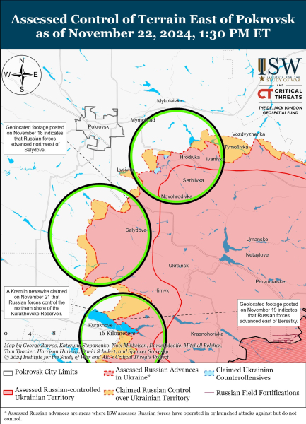 Mappa delle operazioni militari al 23 novembre 2024 — situazione al fronte