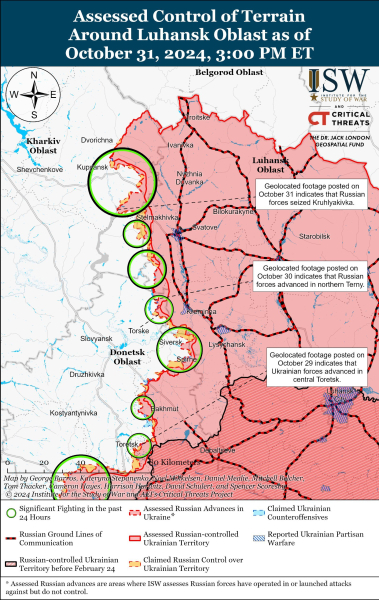 Mappa delle operazioni militari al 1 novembre 2024 — situazione al fronte