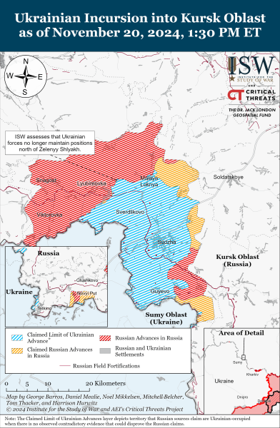 Mappa delle operazioni militari del 21 novembre 2024 - situazione al fronte