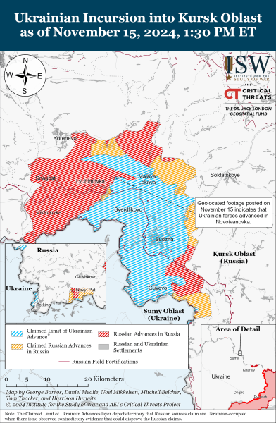 Mappa delle operazioni militari del 16 novembre 2024 - la situazione al fronte