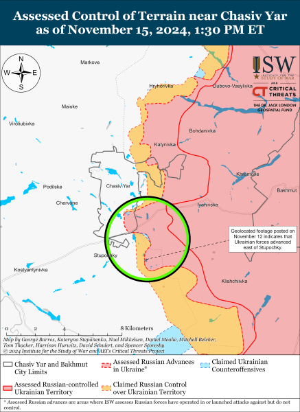 Mappa delle operazioni militari al 16 novembre 2024 - situazione al fronte