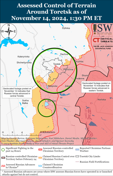 Mappa delle operazioni militari del 15 novembre , 2024 – situazione al fronte