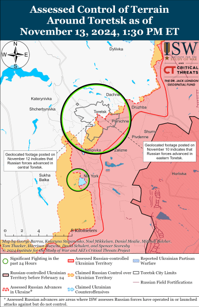 Mappa delle operazioni militari del 14 novembre , 2024 – situazione al fronte