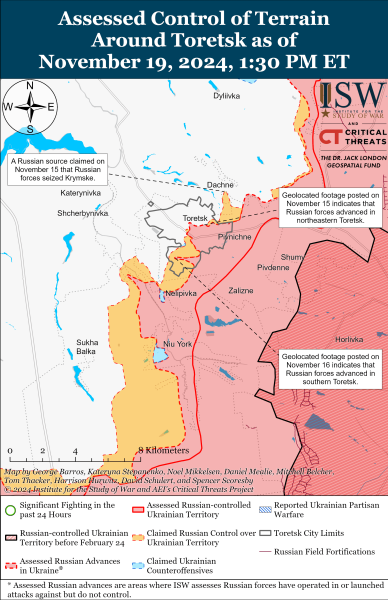 Mappa delle operazioni militari per il 20 novembre 2024 - situazione al fronte