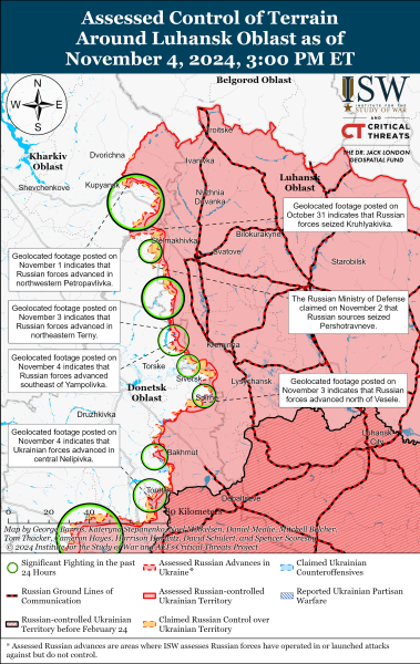 Mappa delle operazioni militari del 5 novembre 2024 - situazione al fronte