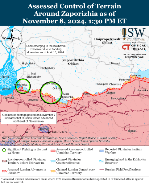 Mappa delle operazioni militari del 9 novembre 2024 - situazione al fronte