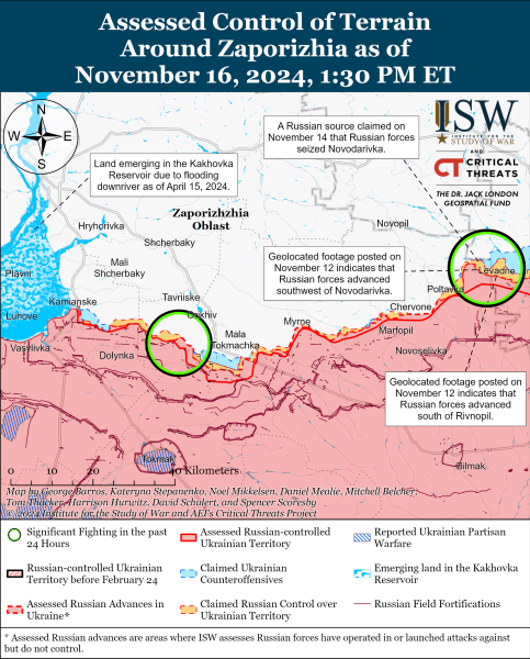 Mappa delle operazioni militari del 17 novembre 2024 - situazione al fronte