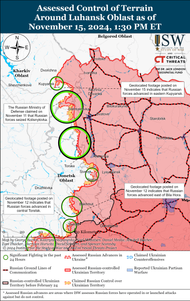 Mappa delle operazioni militari per il 16 novembre 2024 - la situazione al fronte