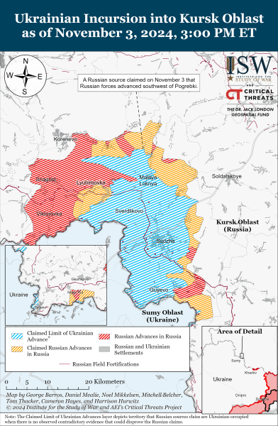 Mappa delle operazioni militari del 4 novembre 2024 - la situazione al fronte