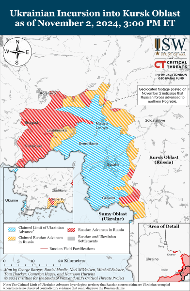 Mappa delle operazioni militari per il 3 novembre 2024 - la situazione al fronte