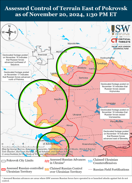 Mappa delle operazioni militari del 21 novembre 2024 - situazione al fronte