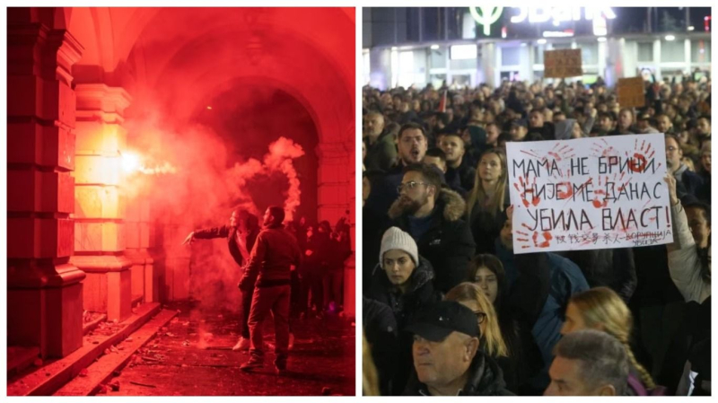 Nella serba Novi Sad, i manifestanti hanno attaccato il municipio a causa della tragedia alla stazione