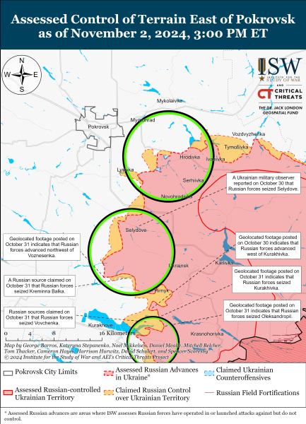 Mappa delle operazioni militari del 3 novembre 2024 - la situazione al fronte