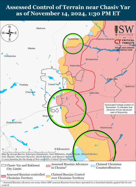 Mappa delle operazioni militari per il 15 novembre 2024 - la situazione al fronte