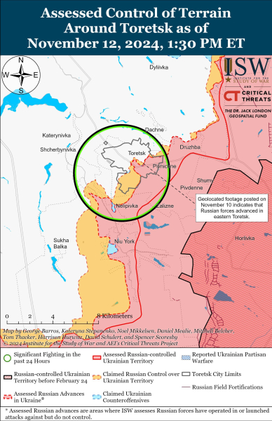 Mappa delle operazioni militari al 13 novembre 2024 — situazione al fronte