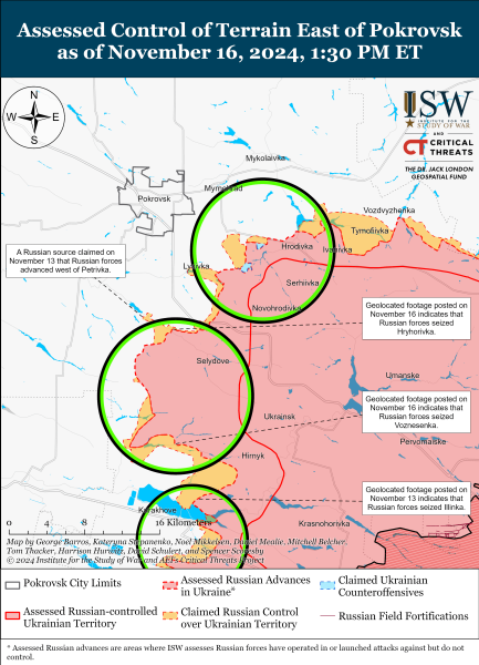 Mappa delle operazioni militari per il 17 novembre 2024 - situazione al fronte