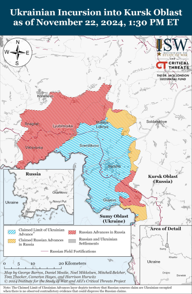 Mappa delle operazioni militari al 23 novembre 2024 — situazione al fronte