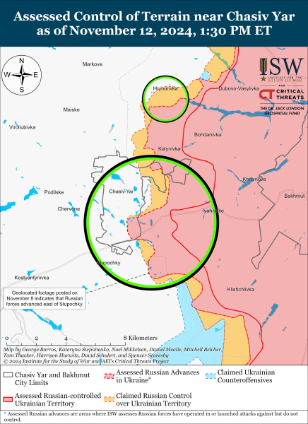 Mappa delle operazioni militari al 13 novembre 2024 - situazione a la parte anteriore